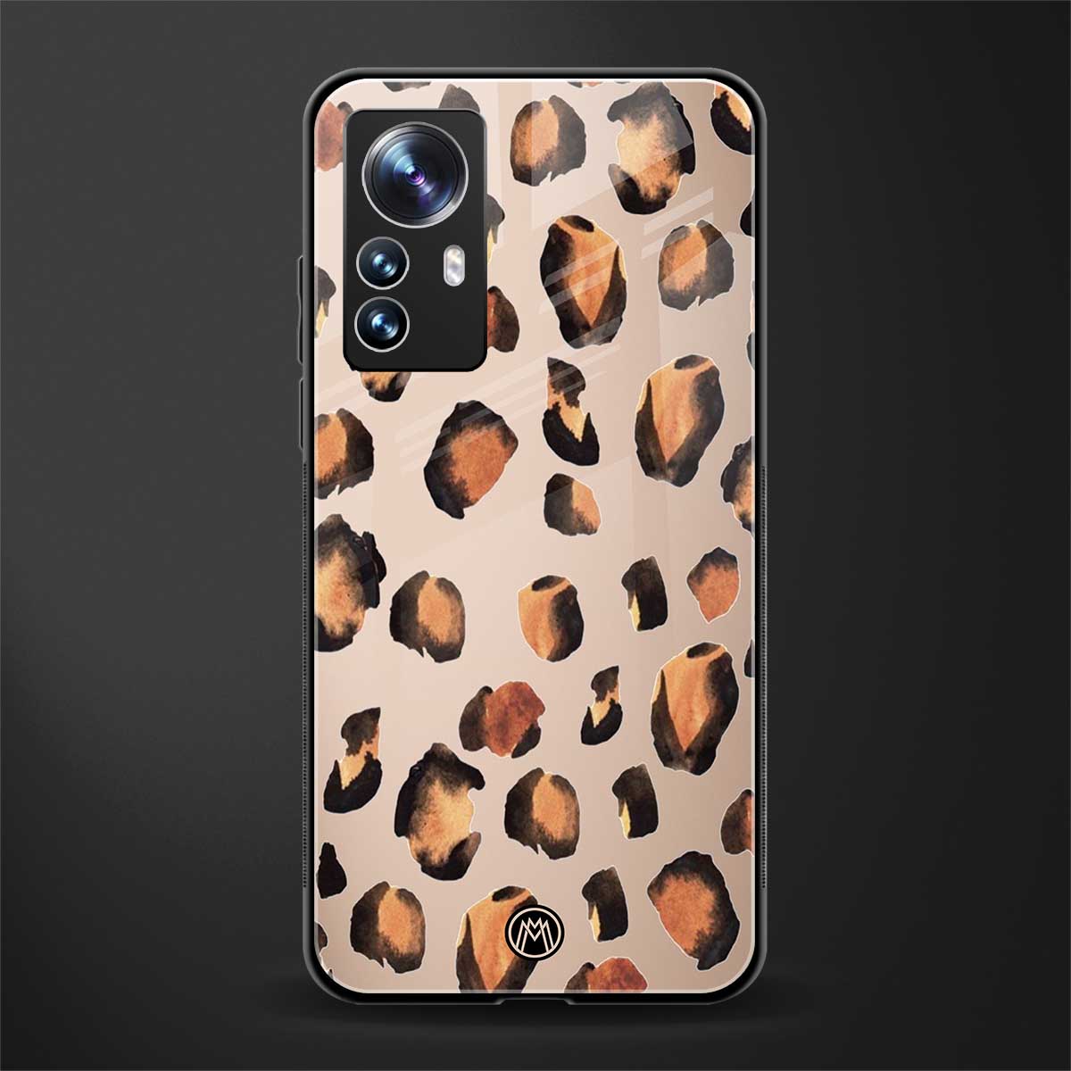 cheetah fur gold edition back phone cover | glass case for xiaomi 12 pro