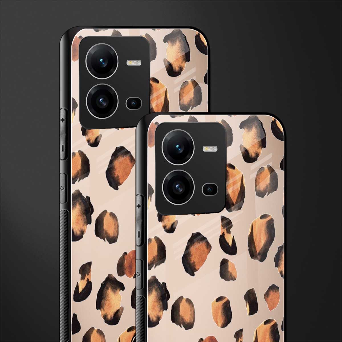 cheetah fur gold edition back phone cover | glass case for vivo v25-5g