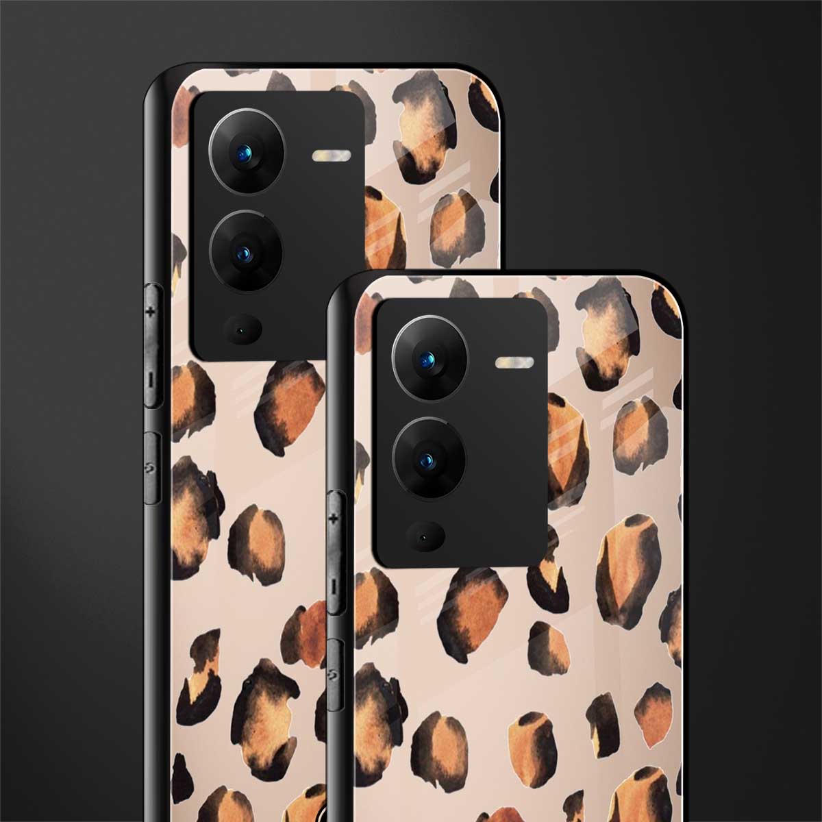 cheetah fur gold edition back phone cover | glass case for vivo v25 pro 5g