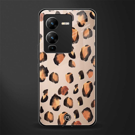 cheetah fur gold edition back phone cover | glass case for vivo v25 pro 5g