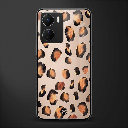 cheetah fur gold edition back phone cover | glass case for vivo y16