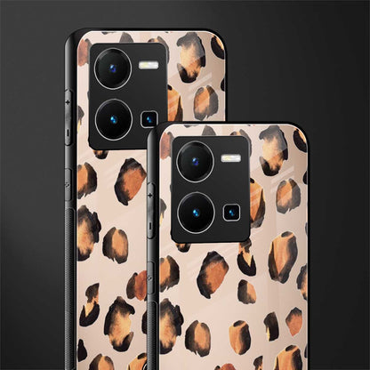 cheetah fur gold edition back phone cover | glass case for vivo y35 4g