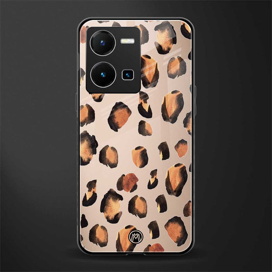 cheetah fur gold edition back phone cover | glass case for vivo y35 4g