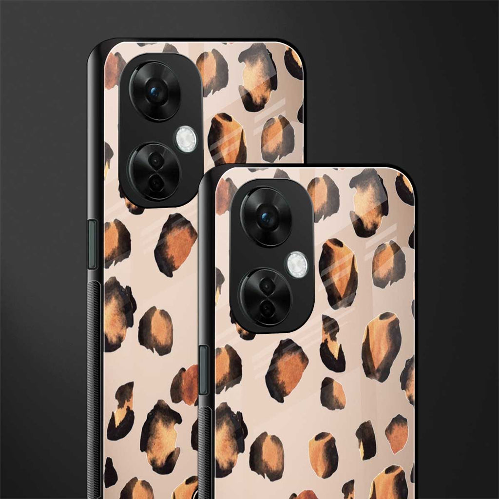 cheetah fur gold edition back phone cover | glass case for oneplus nord ce 3 lite