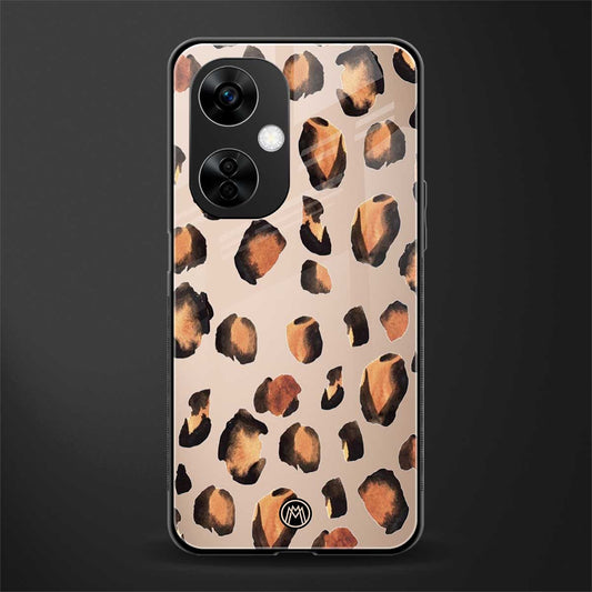 cheetah fur gold edition back phone cover | glass case for oneplus nord ce 3 lite