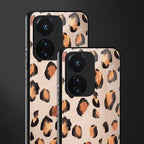 cheetah fur gold edition back phone cover | glass case for vivo t1 44w 4g