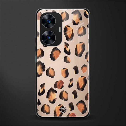 cheetah fur gold edition back phone cover | glass case for realme c55