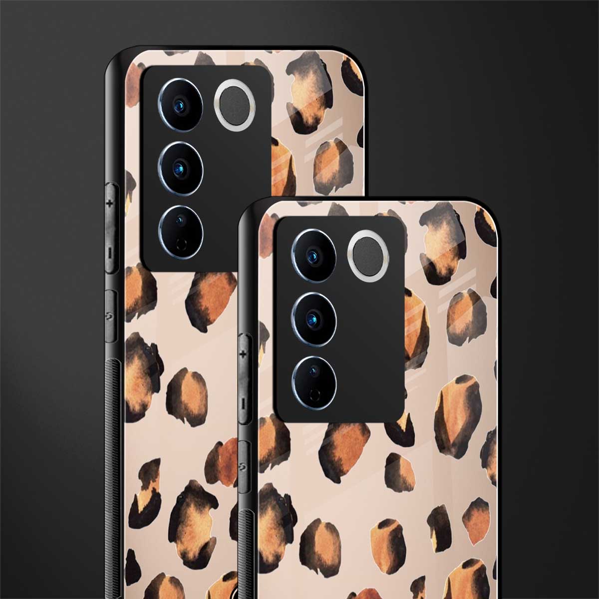 cheetah fur gold edition back phone cover | glass case for vivo v27 pro 5g