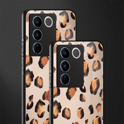 cheetah fur gold edition back phone cover | glass case for vivo v27 pro 5g