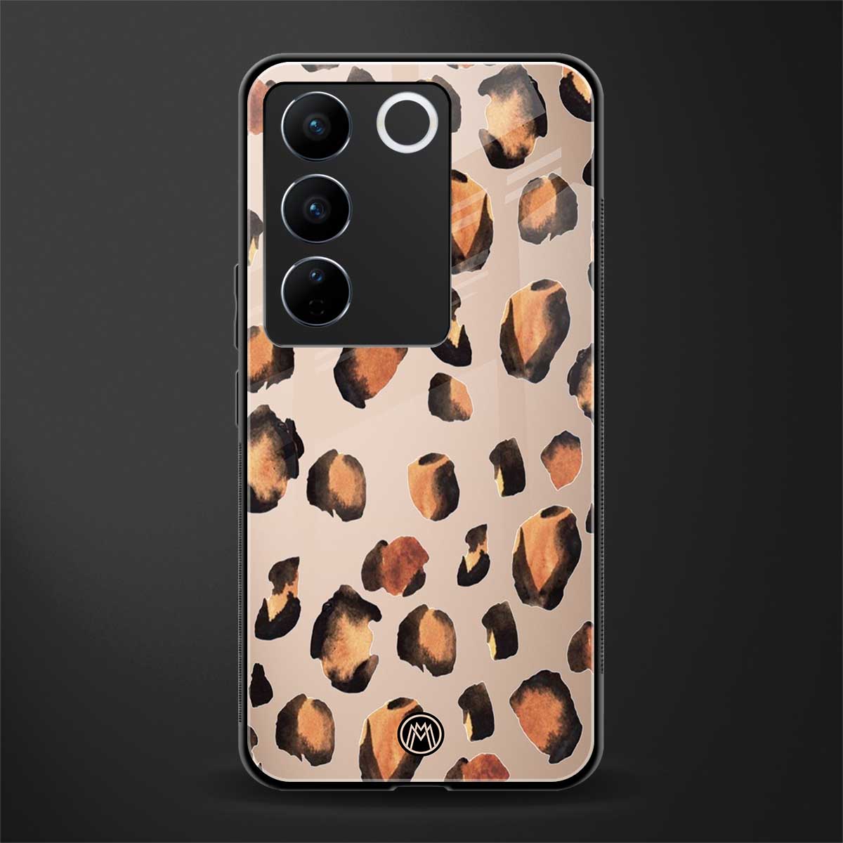 cheetah fur gold edition back phone cover | glass case for vivo v27 pro 5g