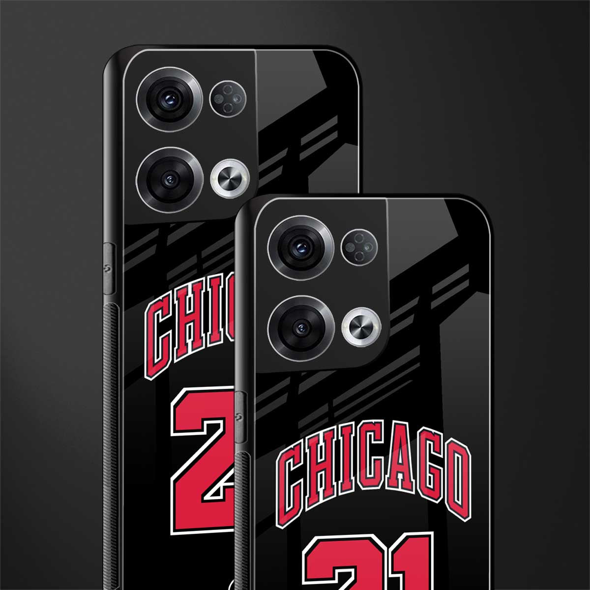 chicago 21 back phone cover | glass case for oppo reno 8