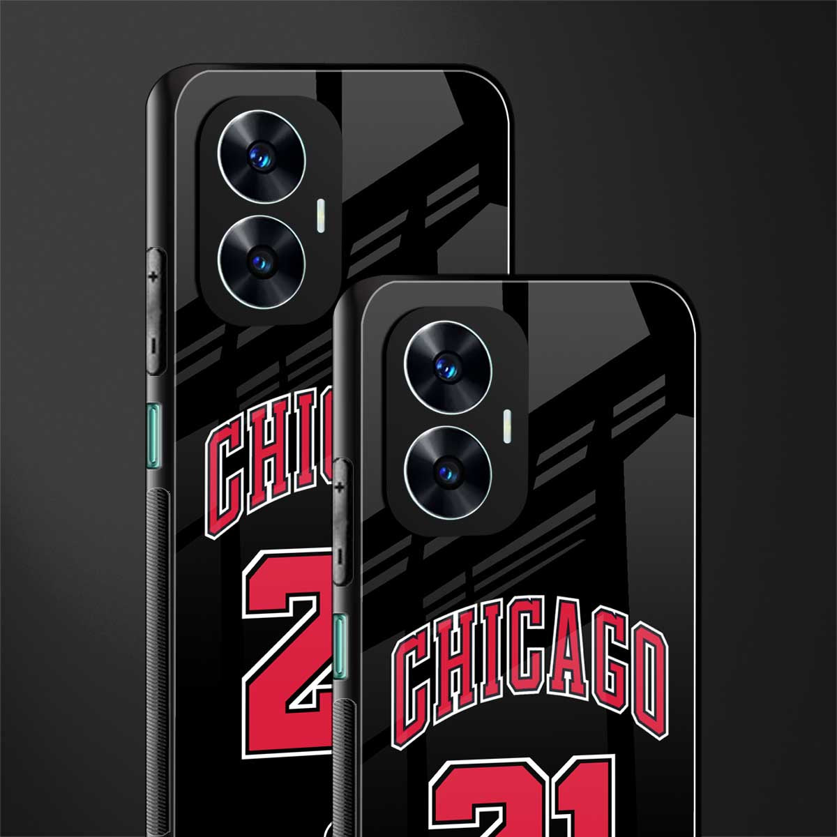 chicago 21 back phone cover | glass case for realme c55