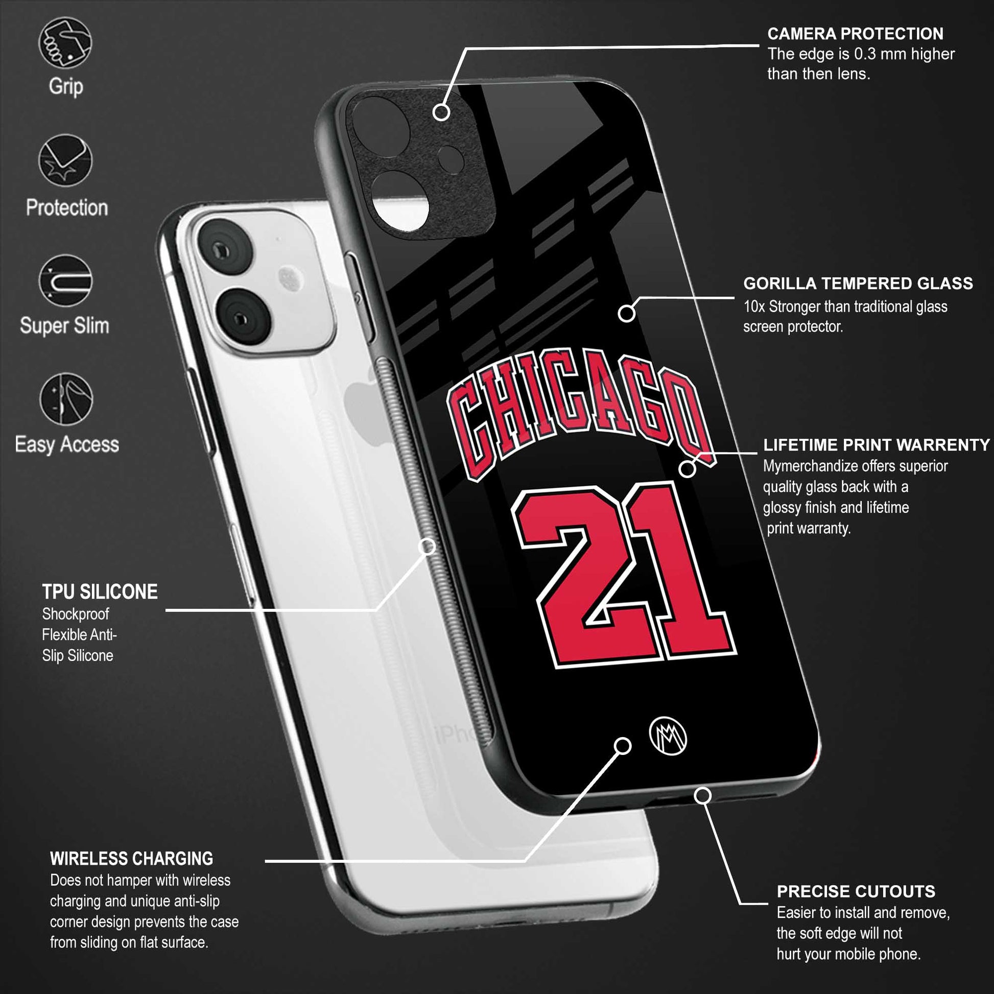 chicago 21 back phone cover | glass case for samsung galaxy a04
