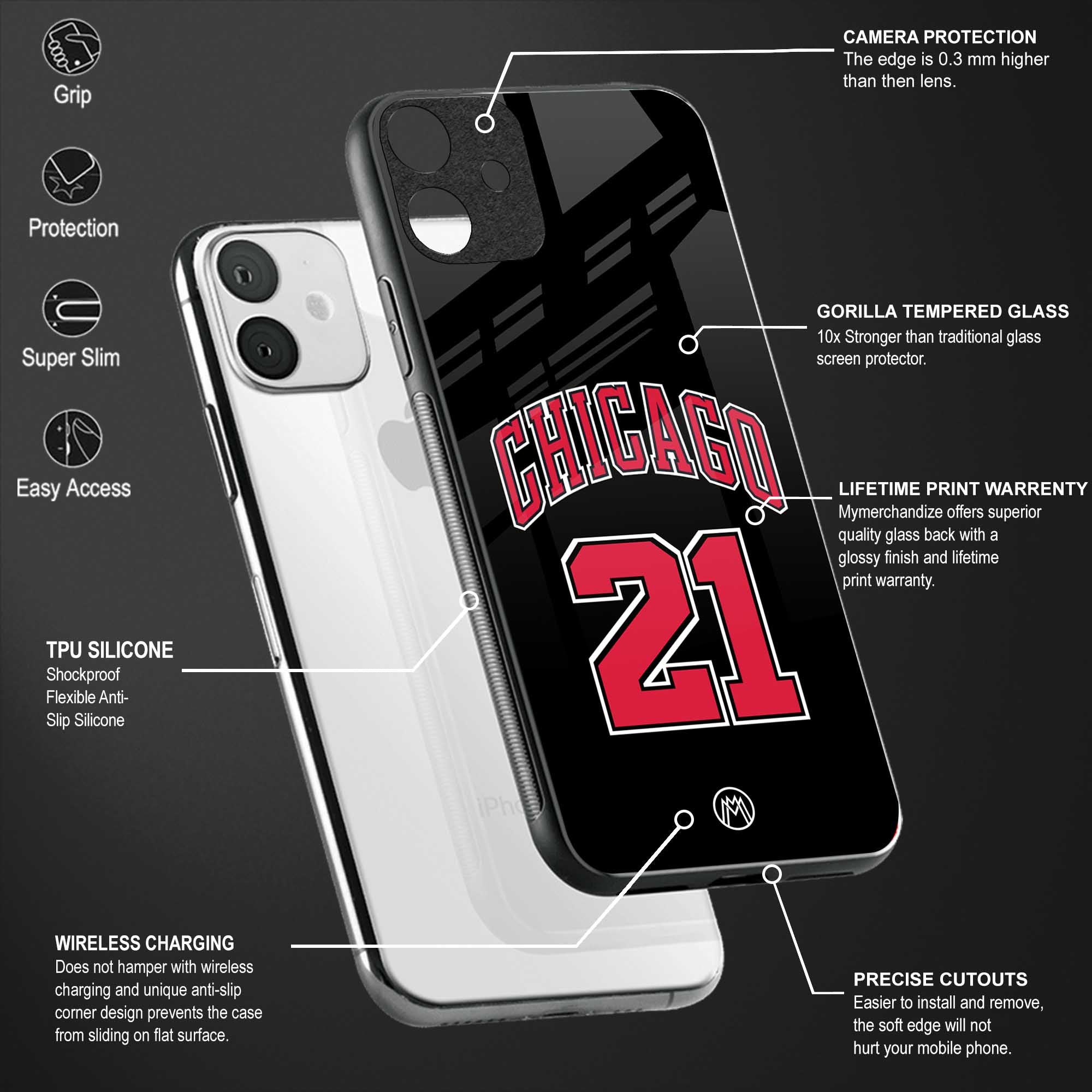 chicago 21 glass case for mi 11 lite image-4