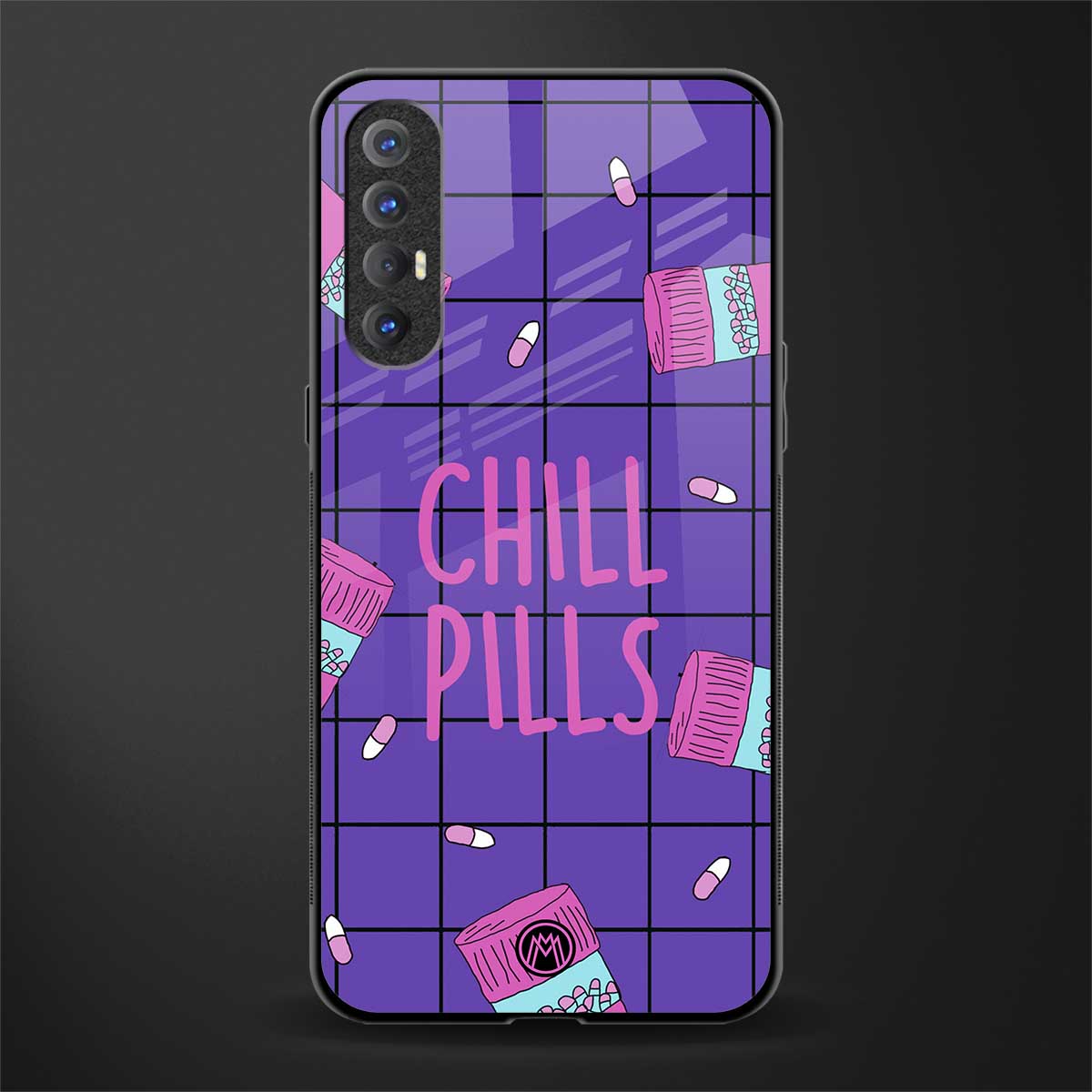 chill pills glass case for oppo reno 3 pro image