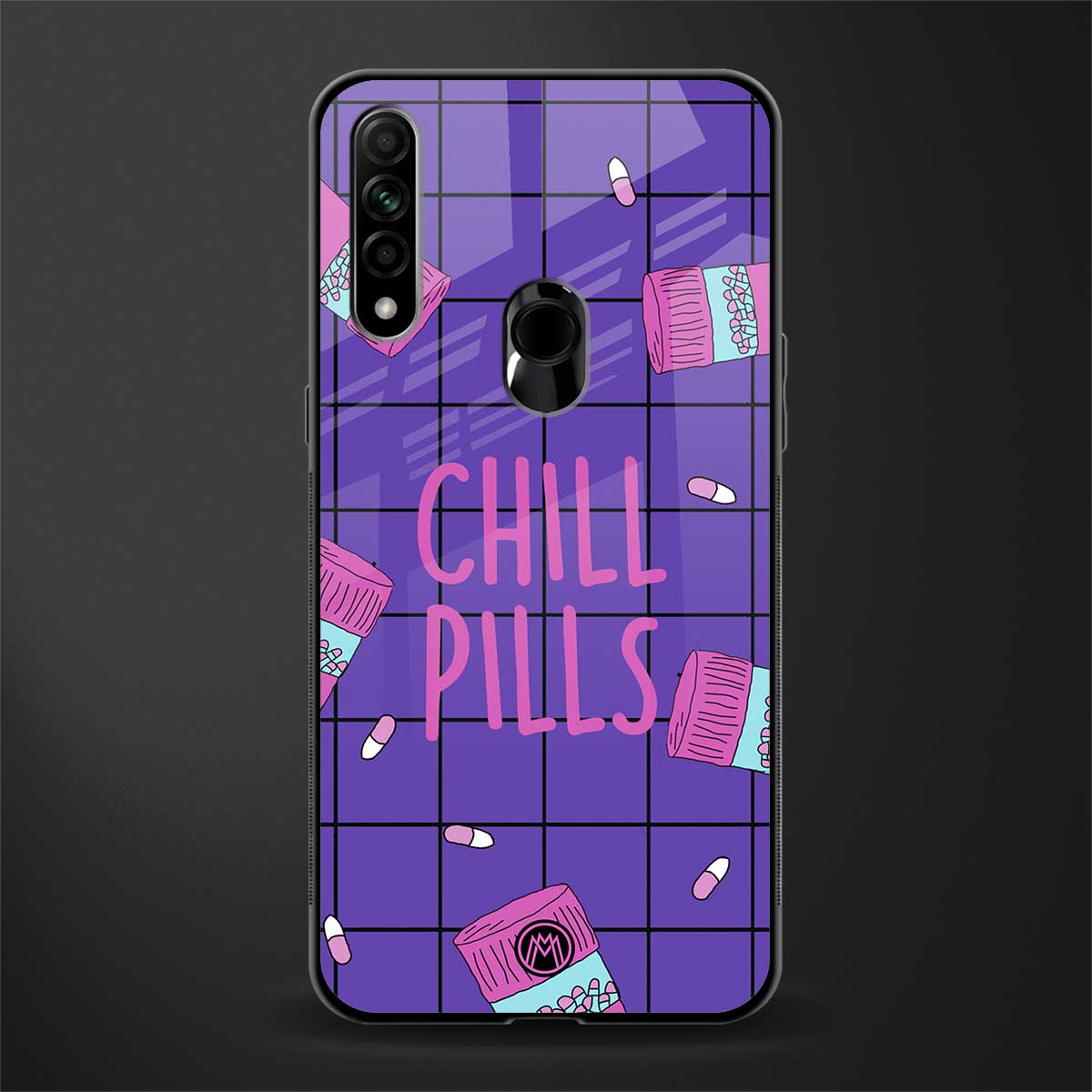 chill pills glass case for oppo a31 image