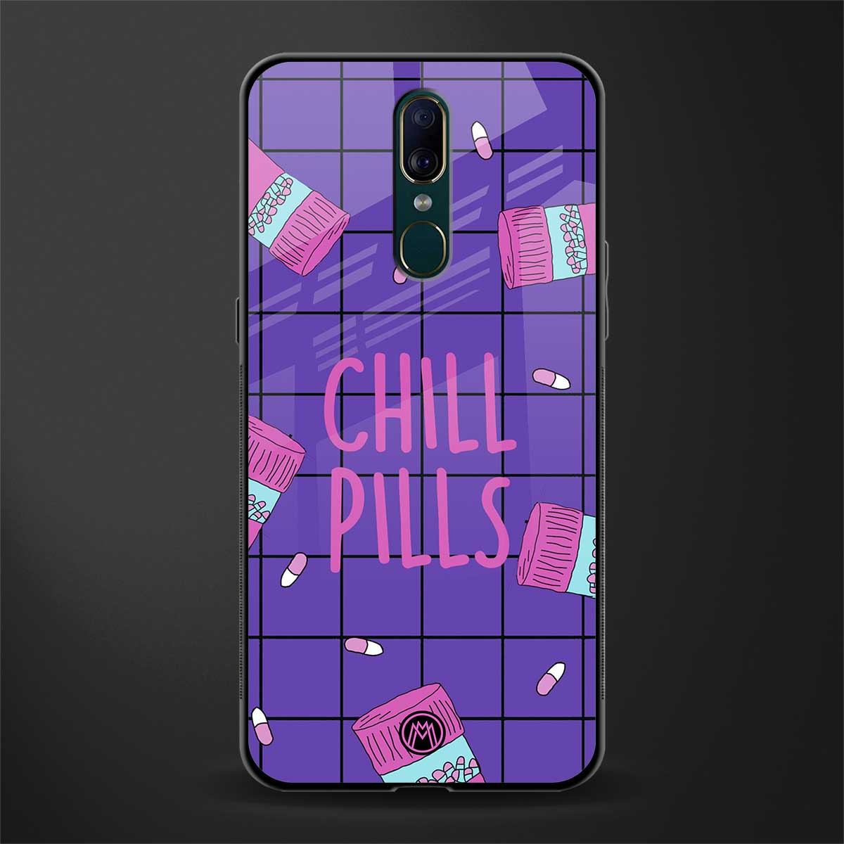 chill pills glass case for oppo f11 image