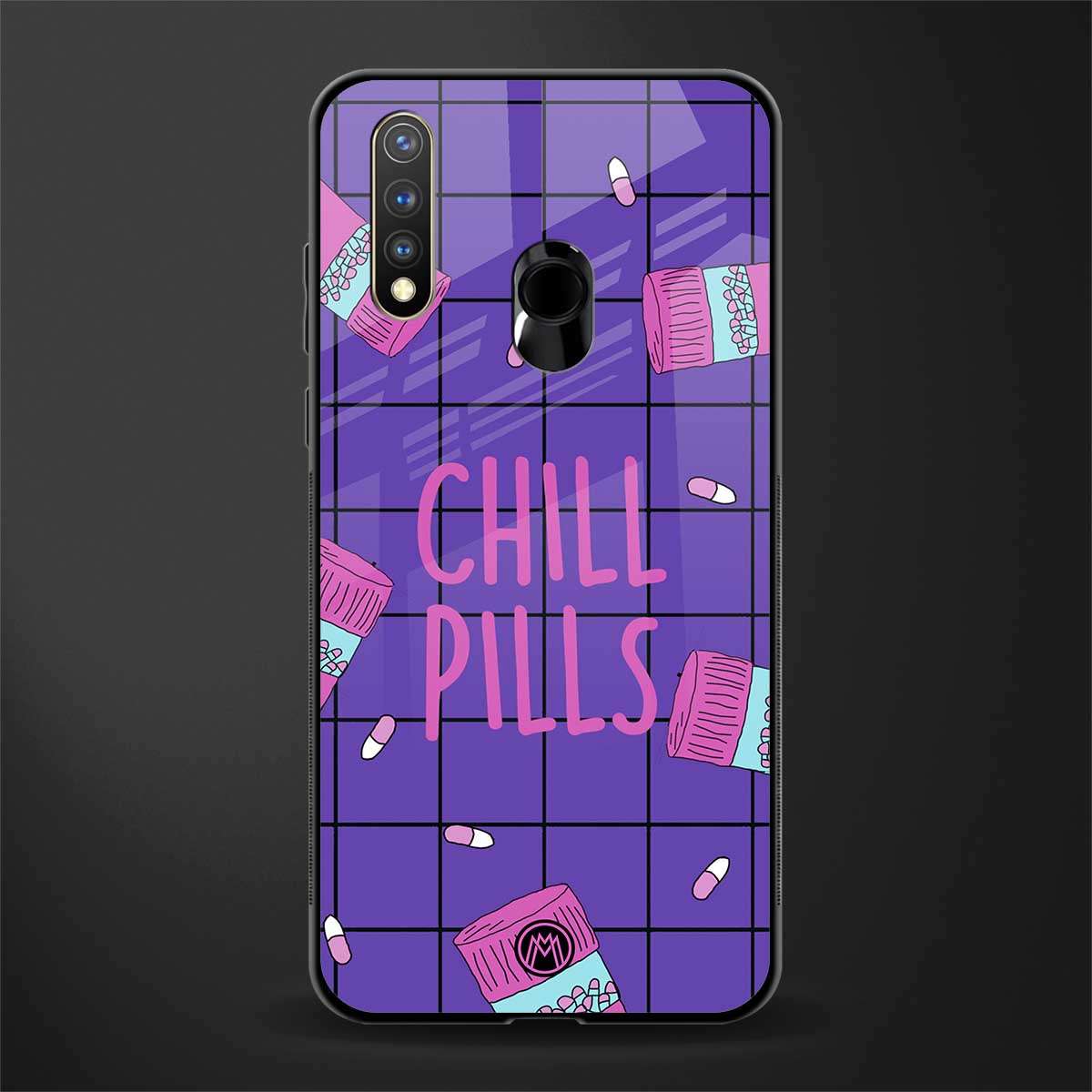 chill pills glass case for vivo u20 image