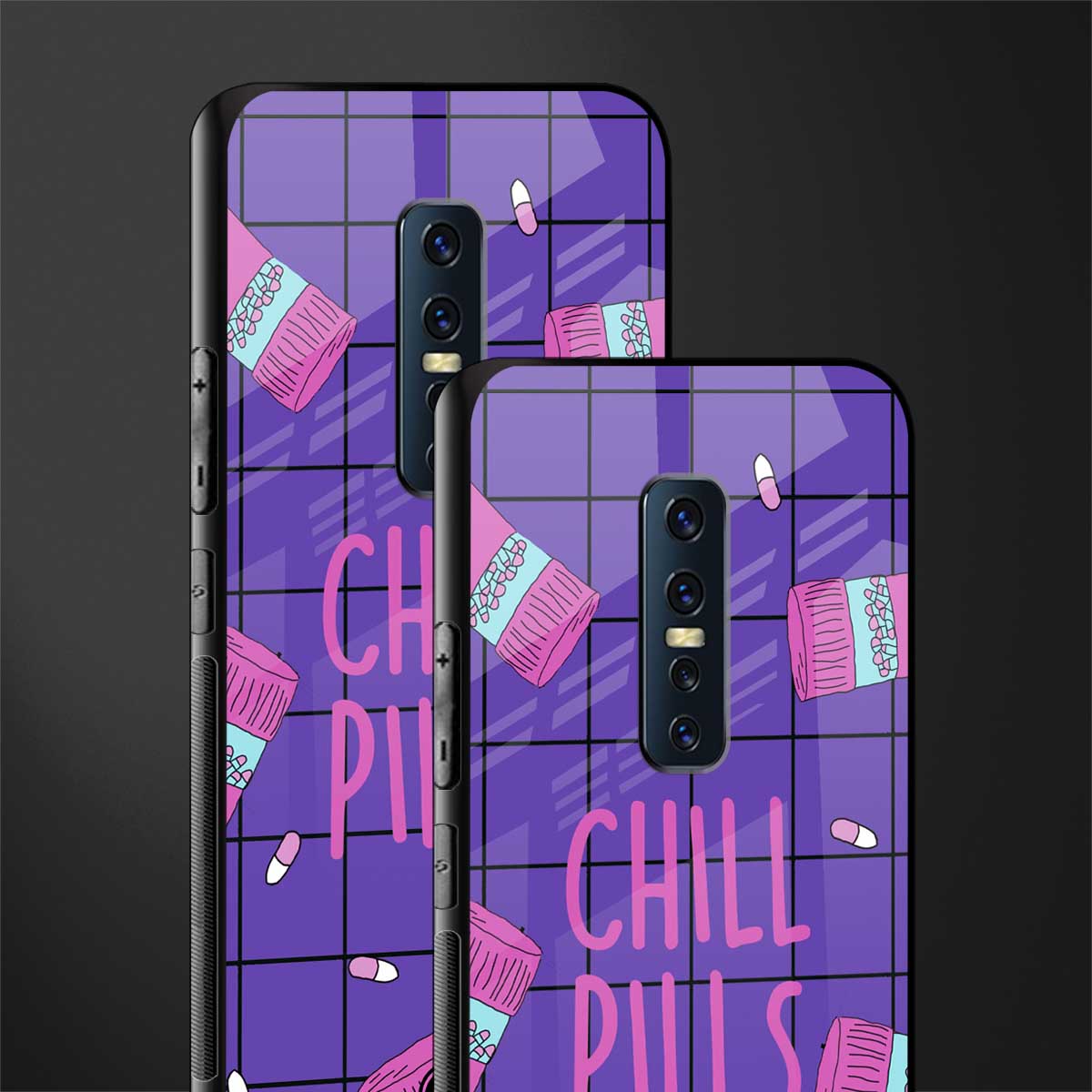 chill pills glass case for vivo v17 pro image-2