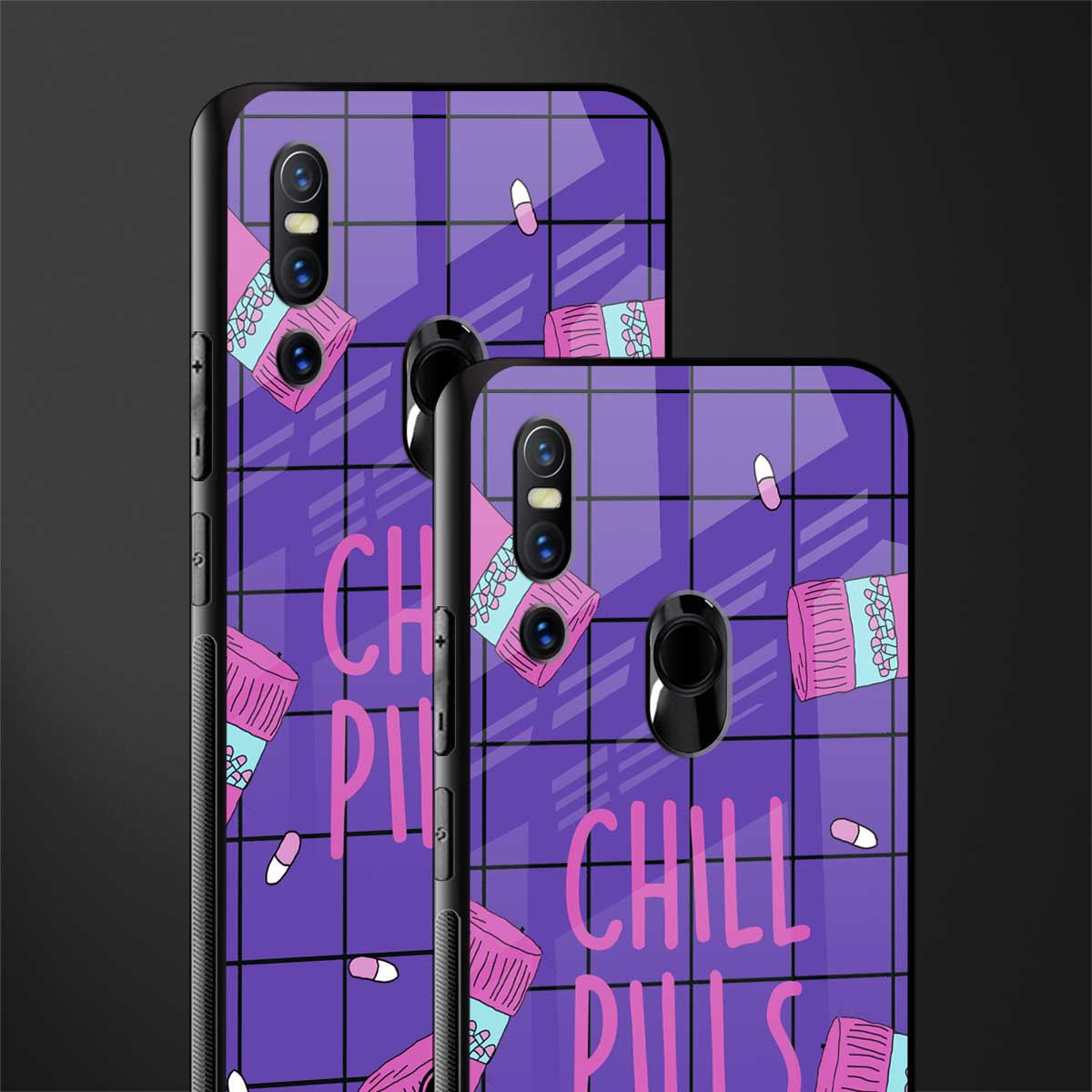 chill pills glass case for vivo v15 image-2