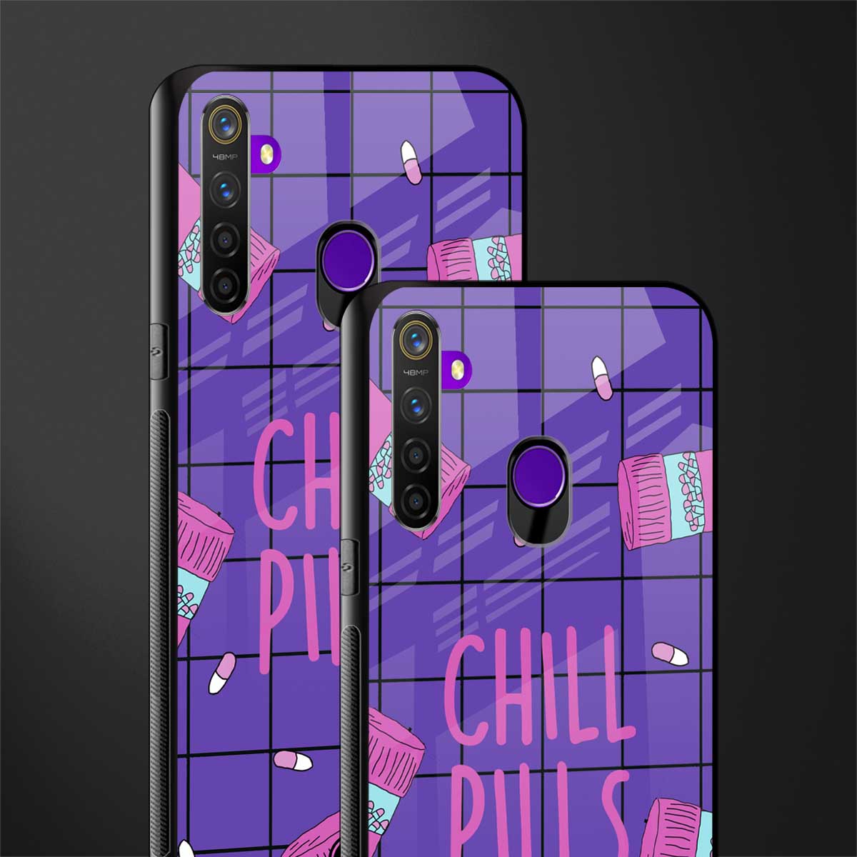 chill pills glass case for realme 5 pro image-2