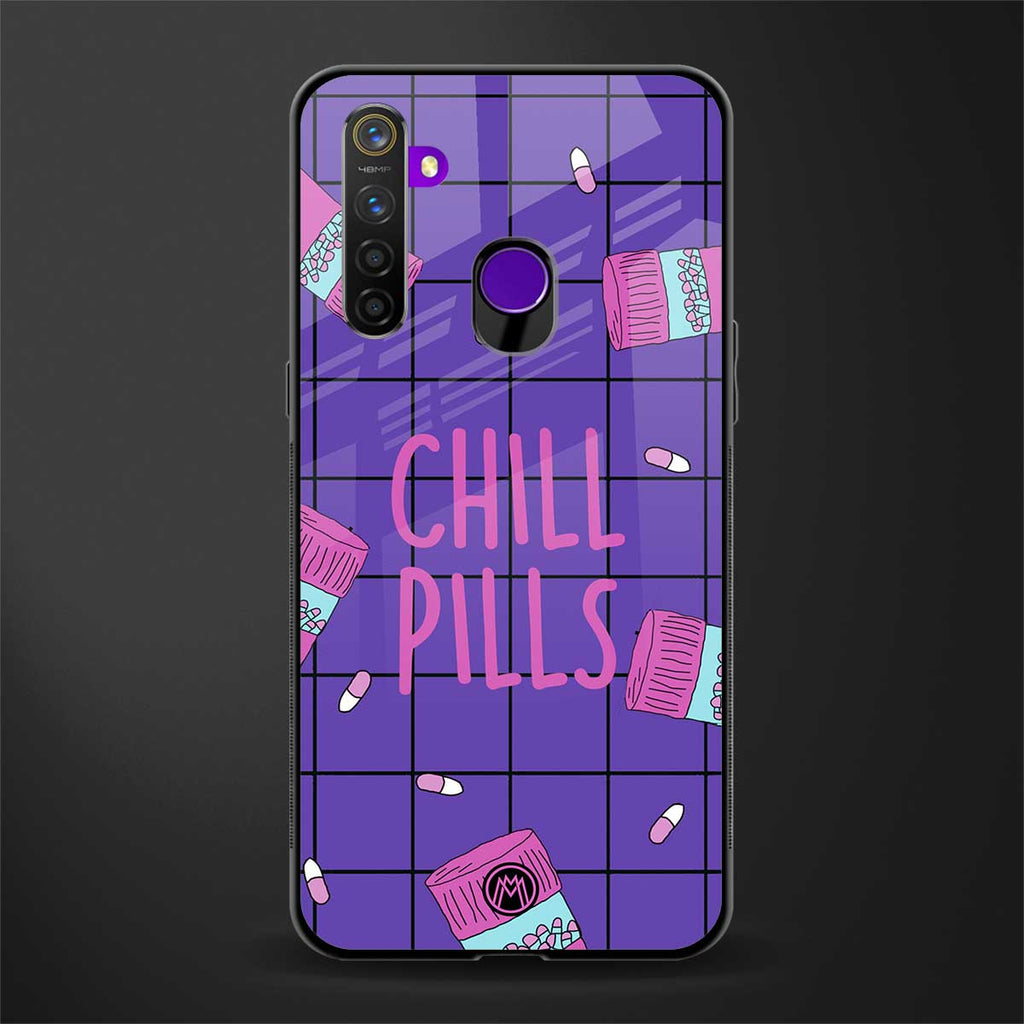 chill pills glass case for realme 5 image