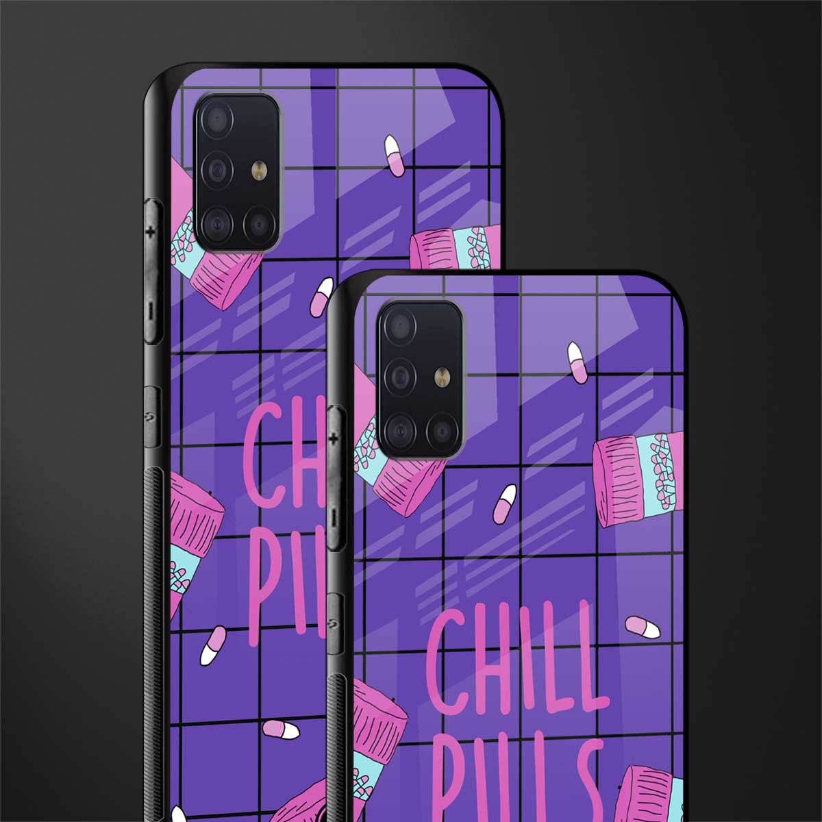 chill pills glass case for samsung galaxy a71 image-2