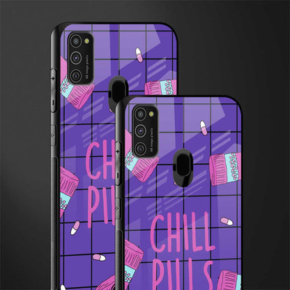 chill pills glass case for samsung galaxy m30s image-2