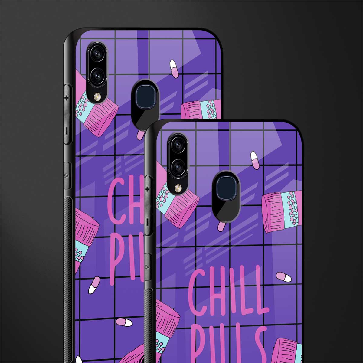 chill pills glass case for samsung galaxy a20 image-2