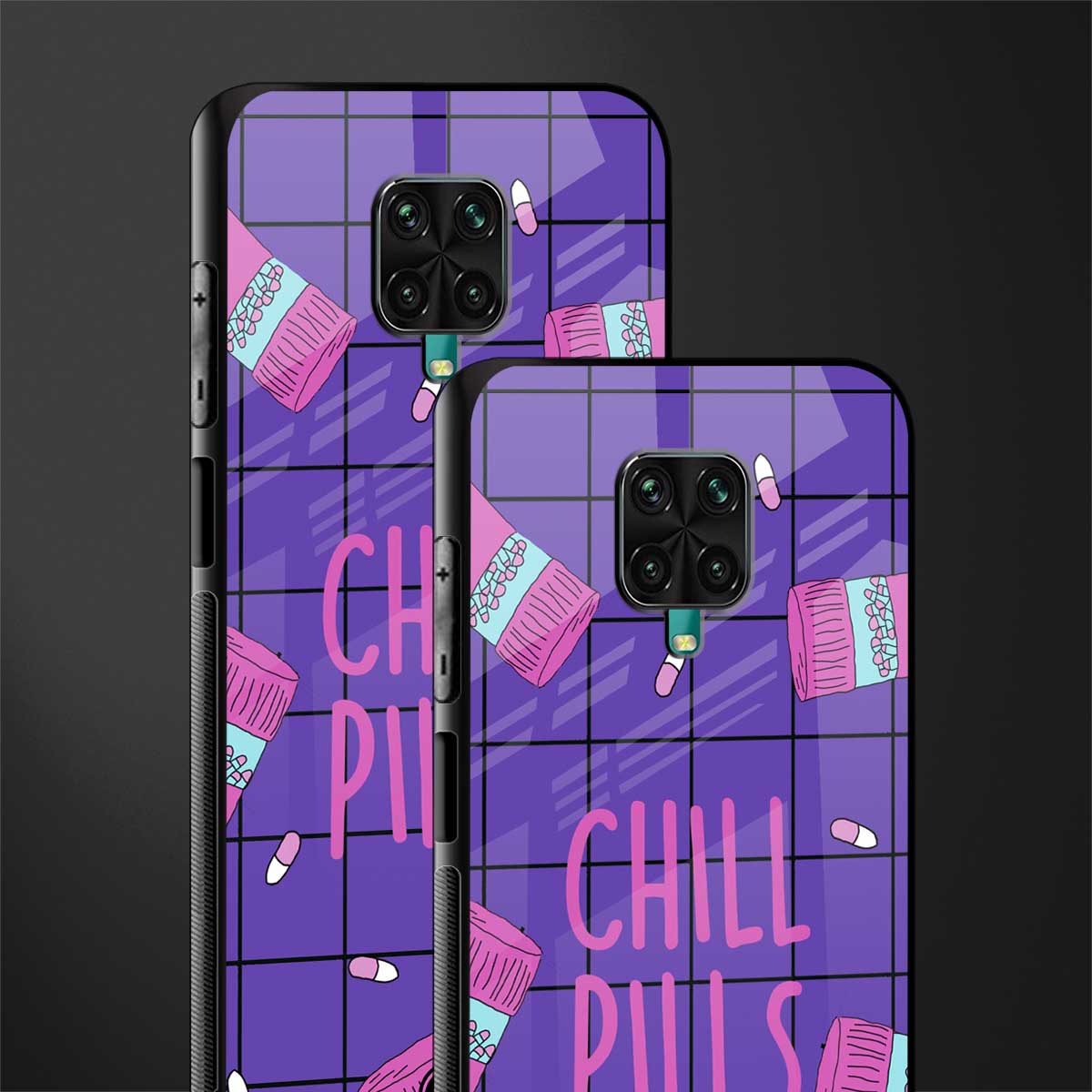 chill pills glass case for redmi note 9 pro image-2