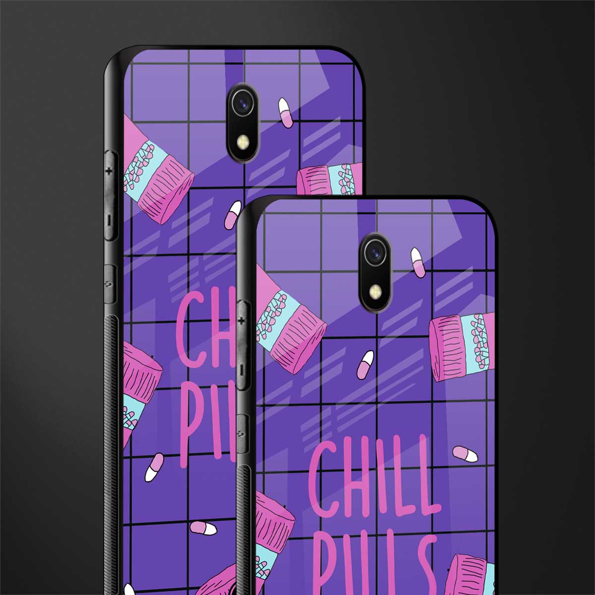 chill pills glass case for redmi 8a image-2