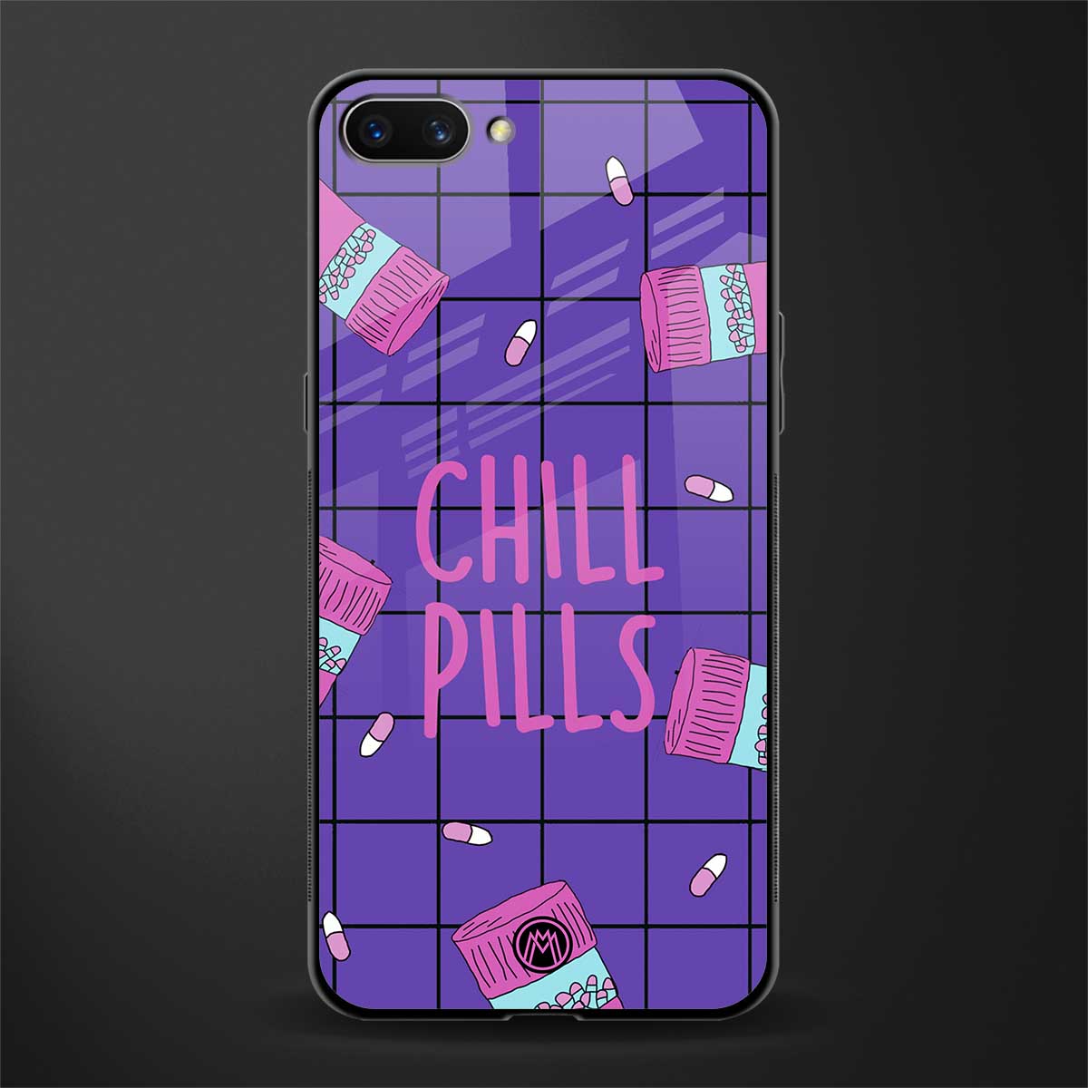 chill pills glass case for realme c1 image