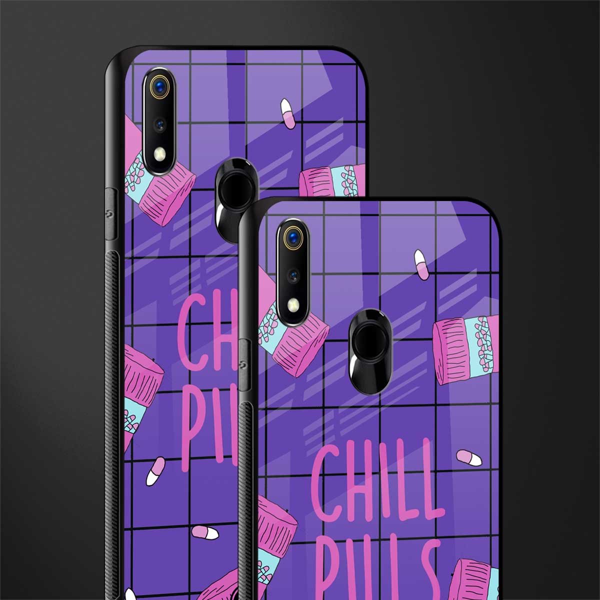 chill pills glass case for realme 3 image-2