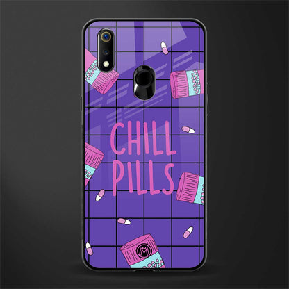 chill pills glass case for realme 3 image