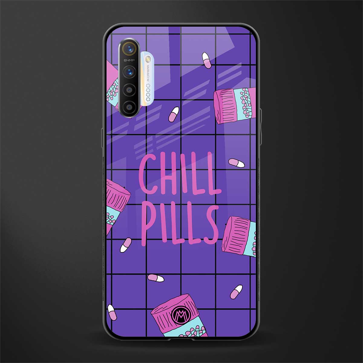 chill pills glass case for realme xt image