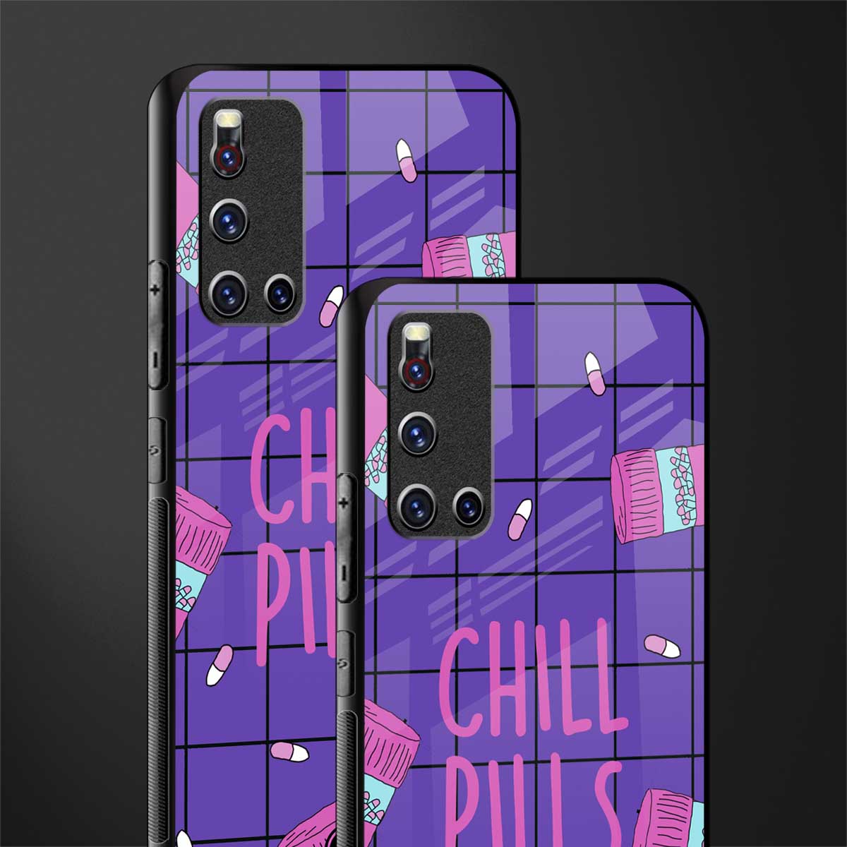 chill pills glass case for vivo v19 image-2