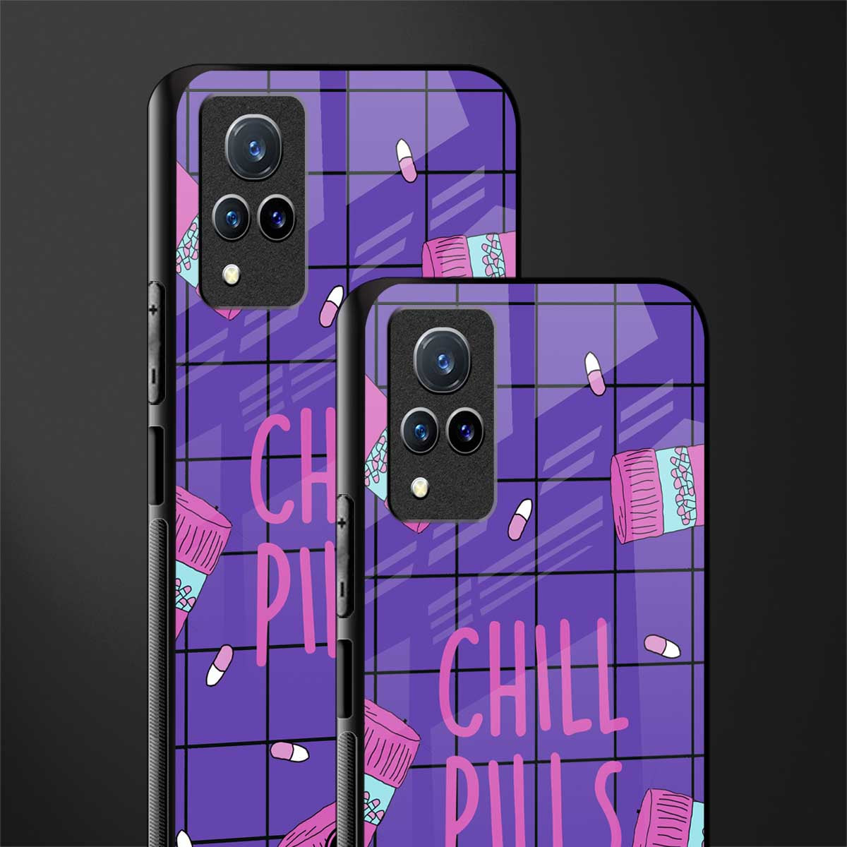 chill pills glass case for vivo v21 5g image-2