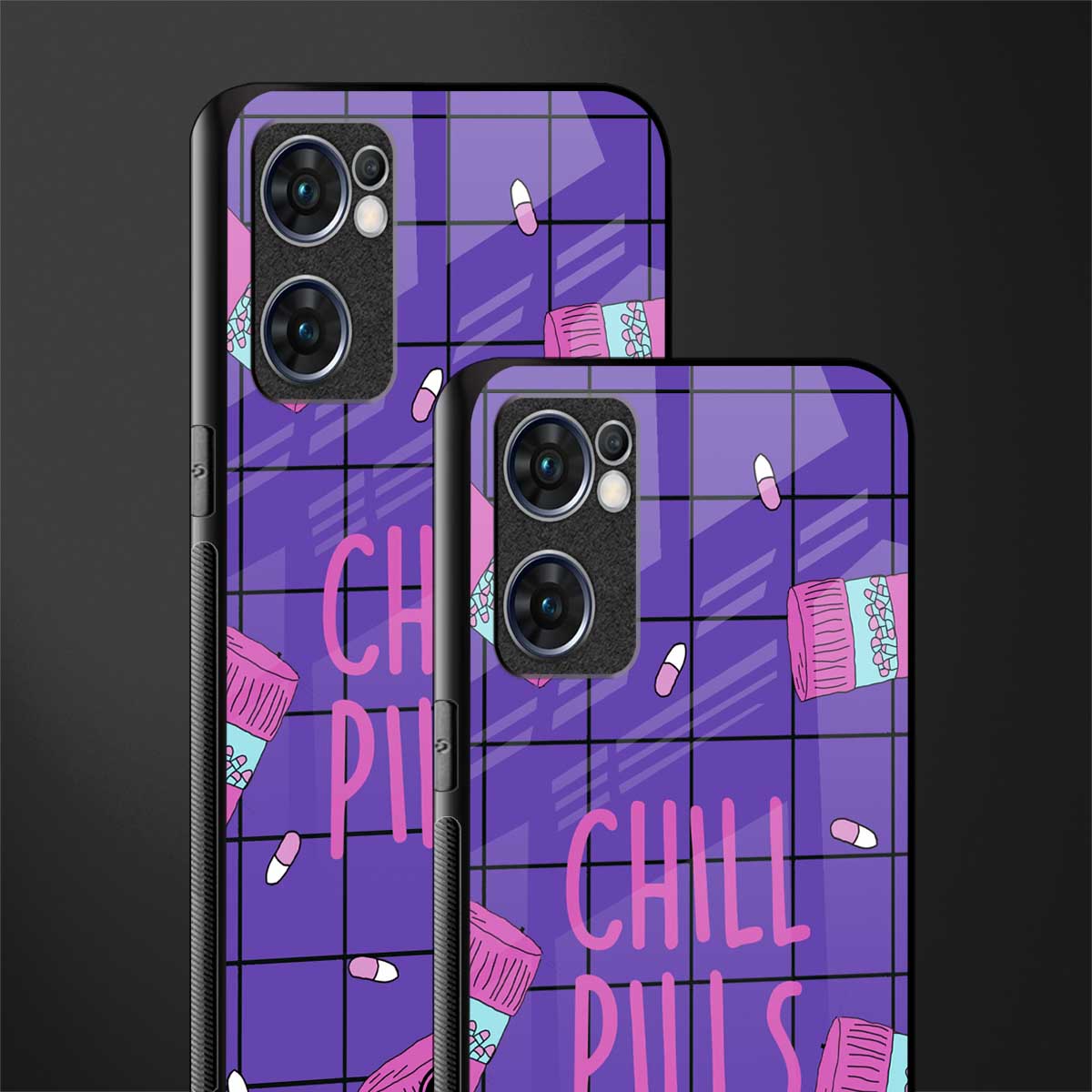 chill pills glass case for oppo reno7 5g image-2