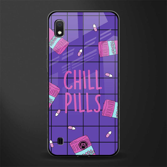 chill pills glass case for samsung galaxy a10 image