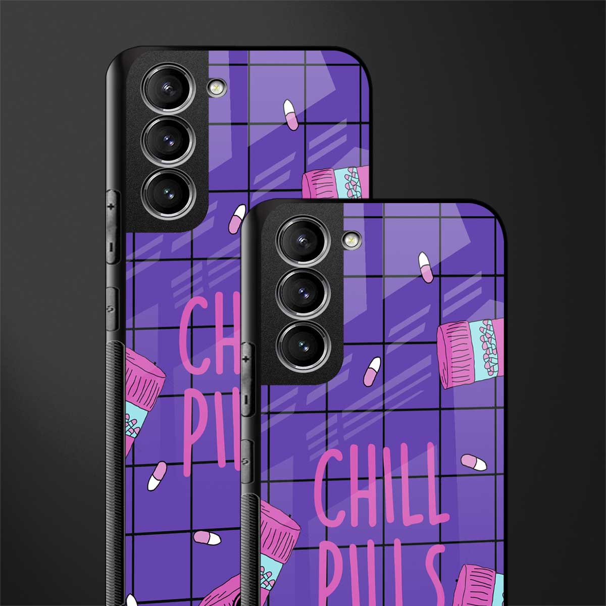 chill pills glass case for samsung galaxy s22 5g image-2