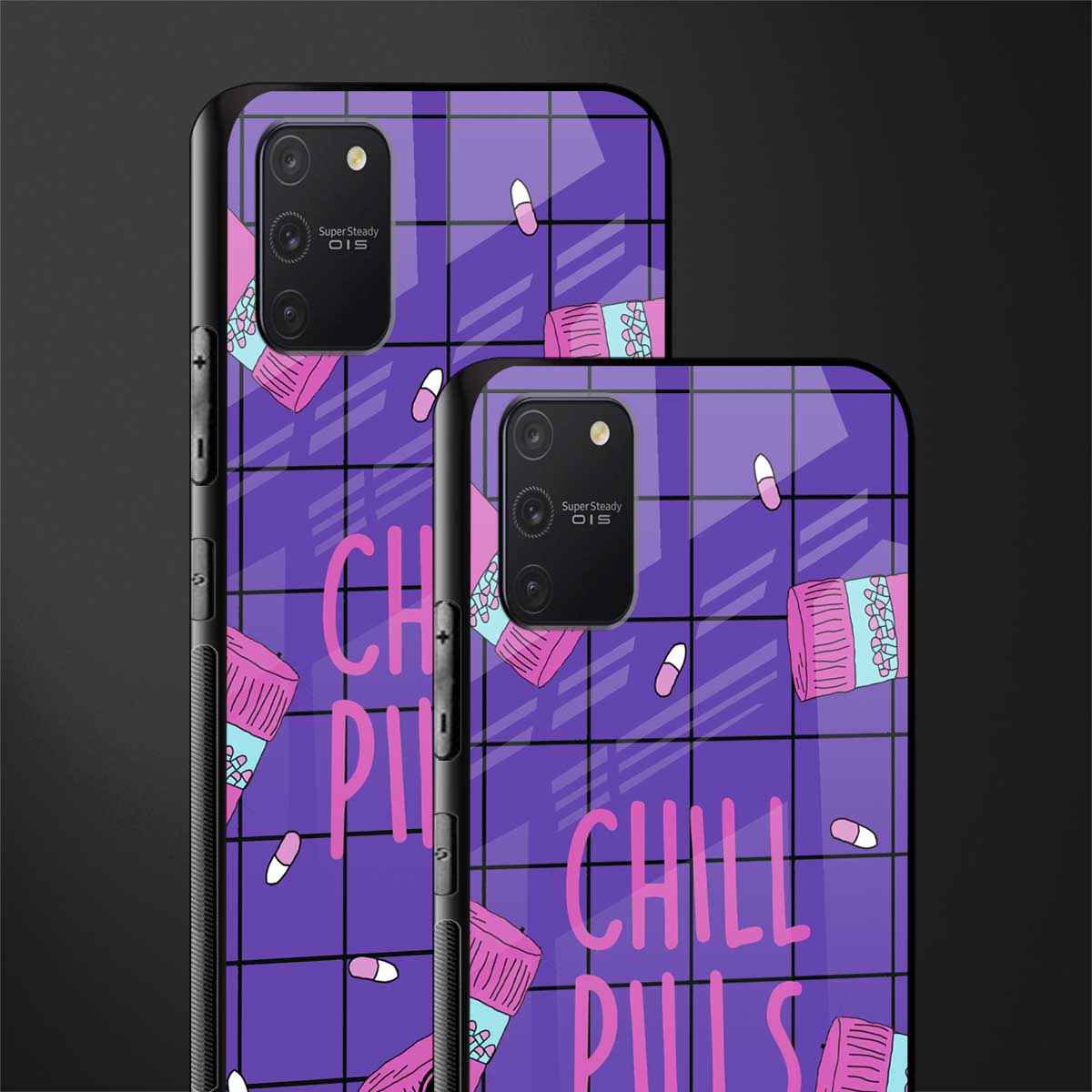 chill pills glass case for samsung galaxy a91 image-2