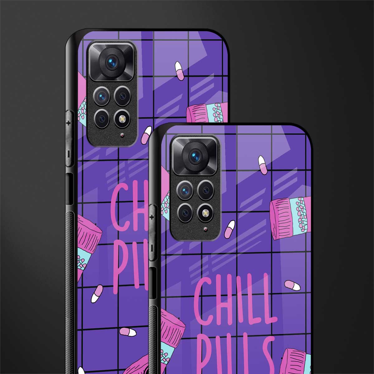 chill pills glass case for redmi note 11 pro image-2