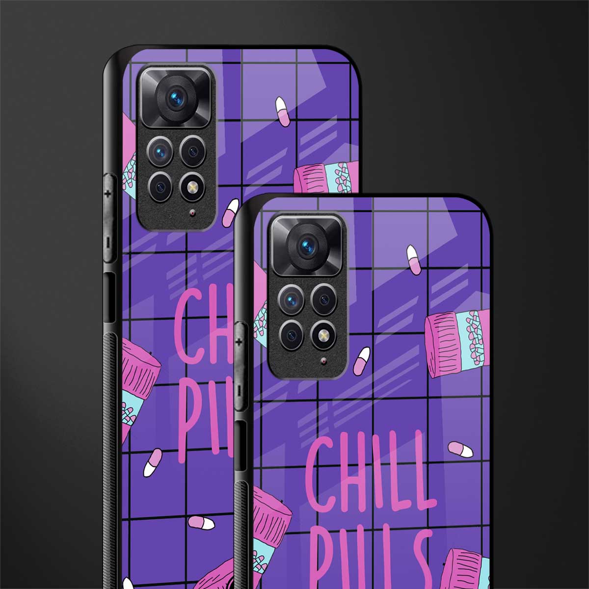 chill pills glass case for redmi note 11s image-2