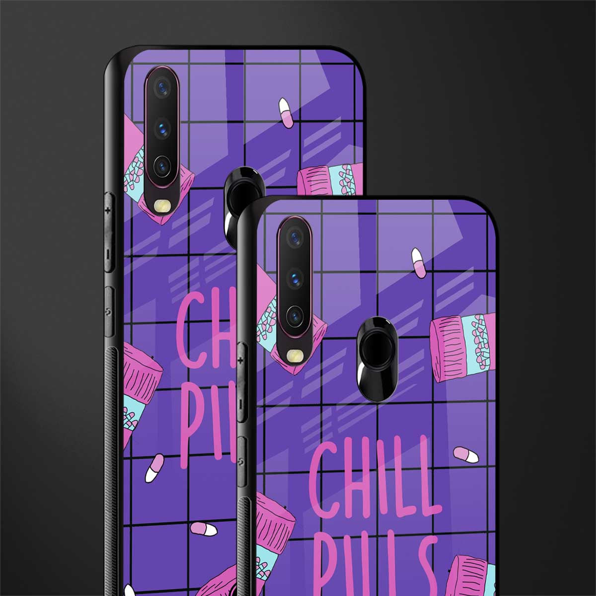 chill pills glass case for vivo y12 image-2