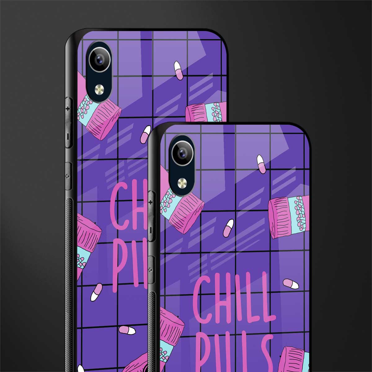 chill pills glass case for vivo y90 image-2