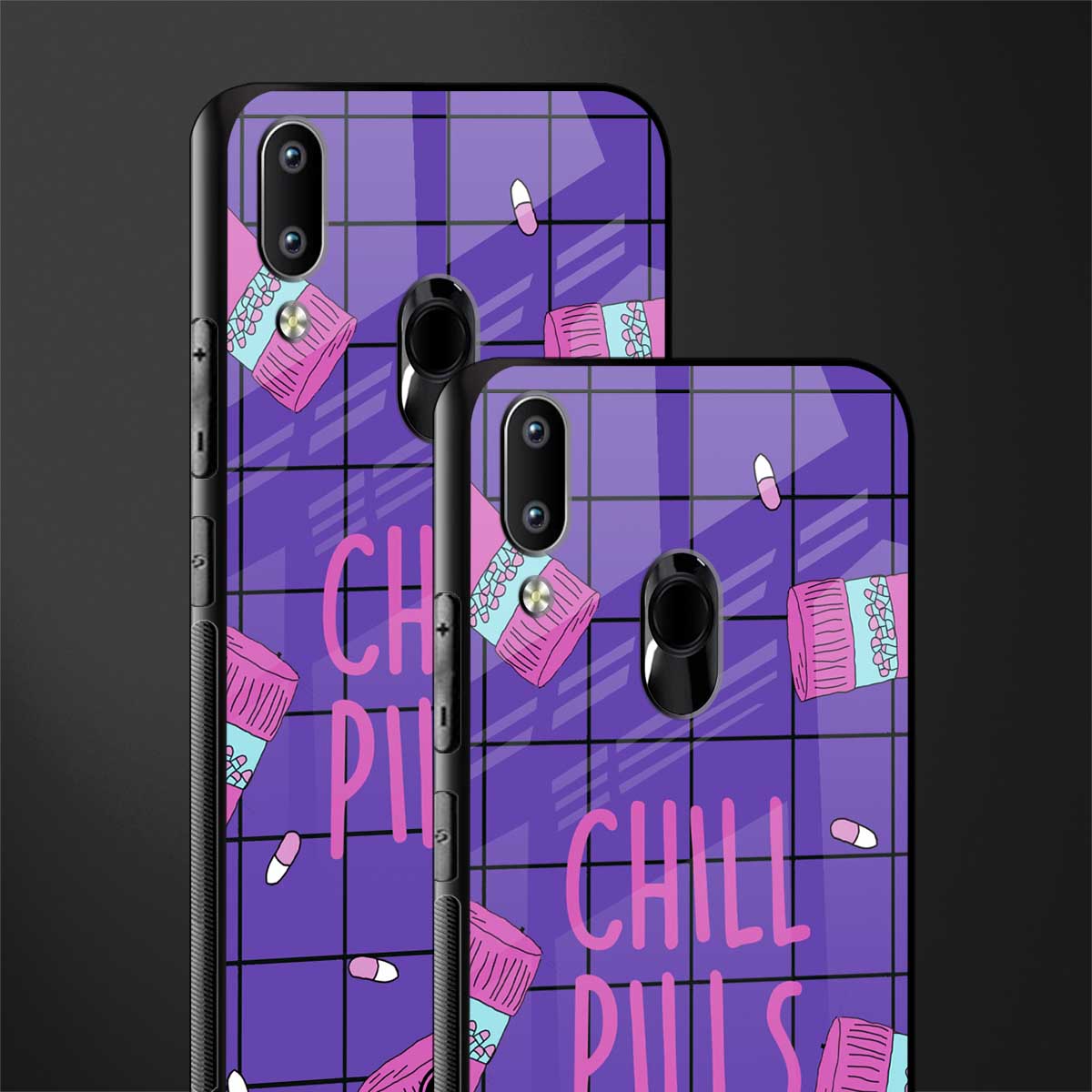 chill pills glass case for vivo y95 image-2