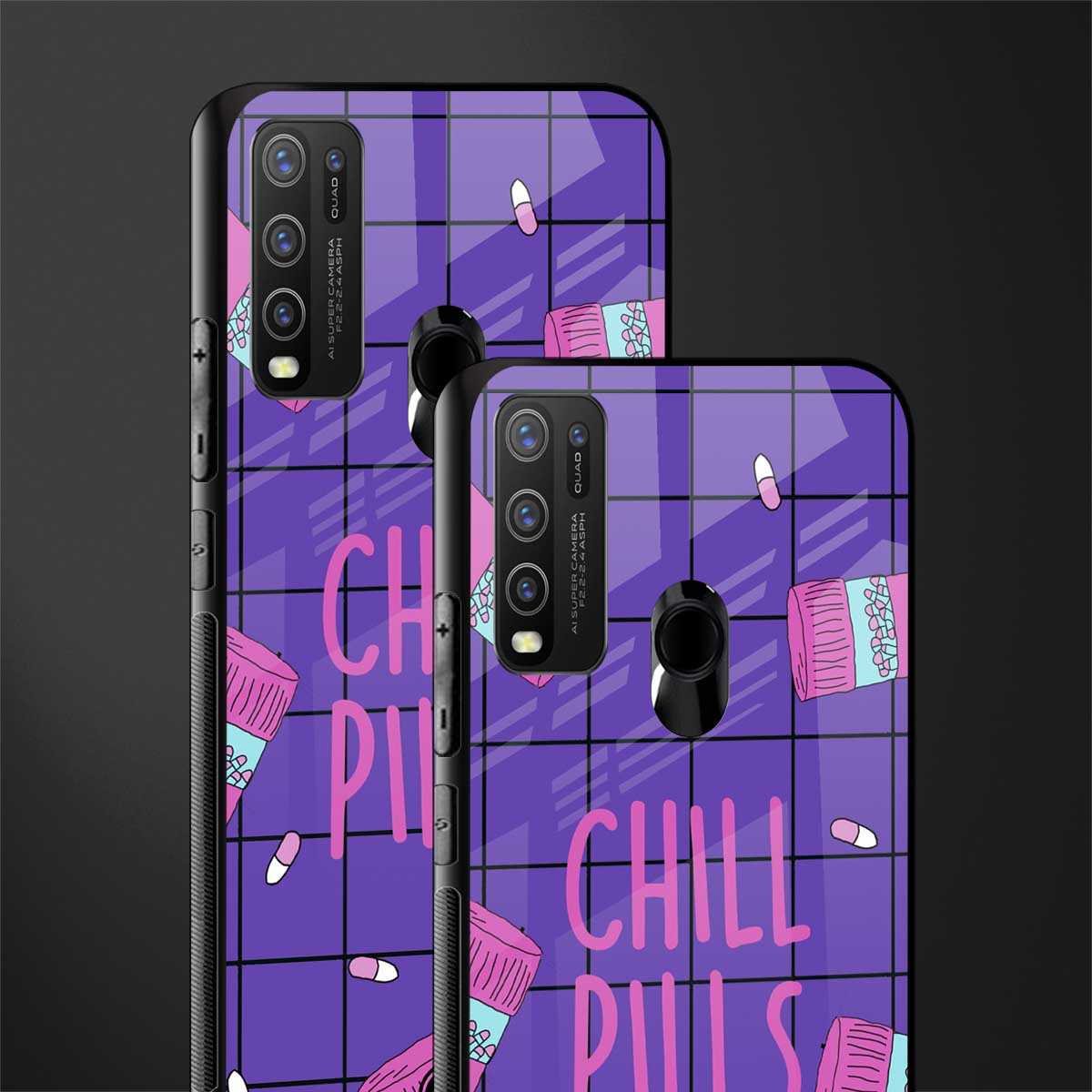 chill pills glass case for vivo y30 image-2