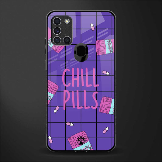 chill pills glass case for samsung galaxy a21s image