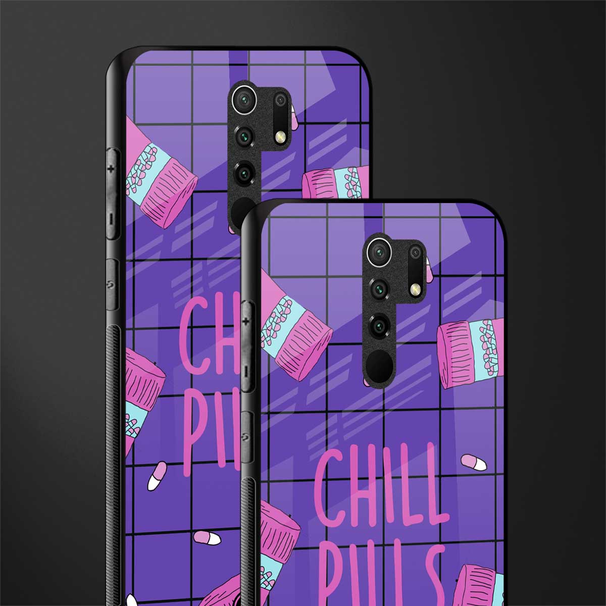 chill pills glass case for poco m2 image-2