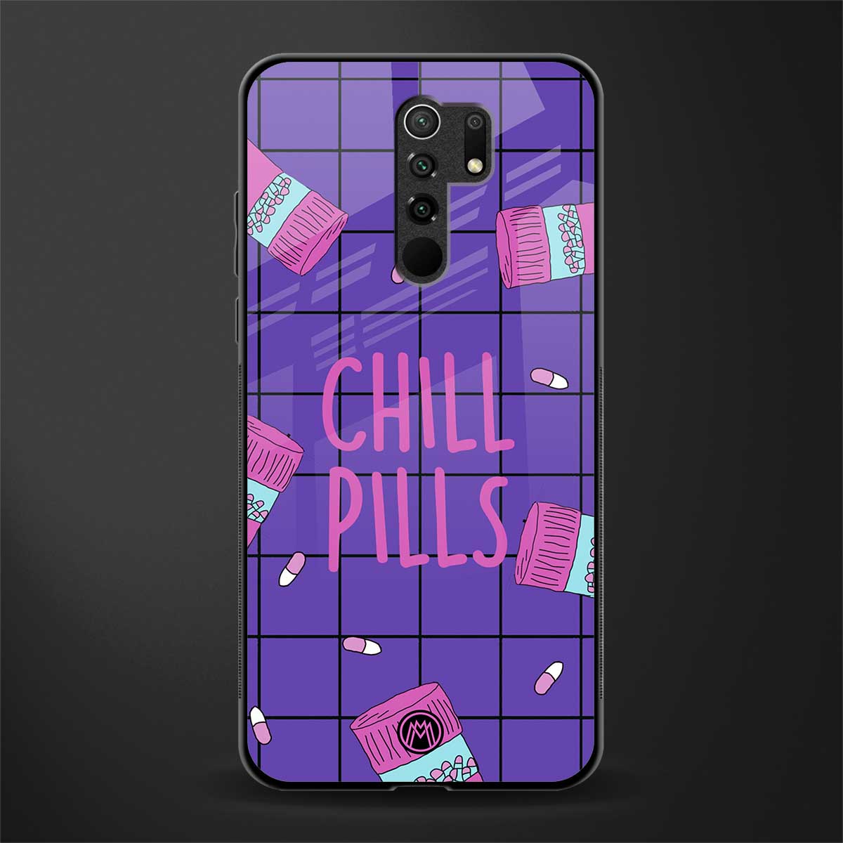 chill pills glass case for redmi 9 prime image